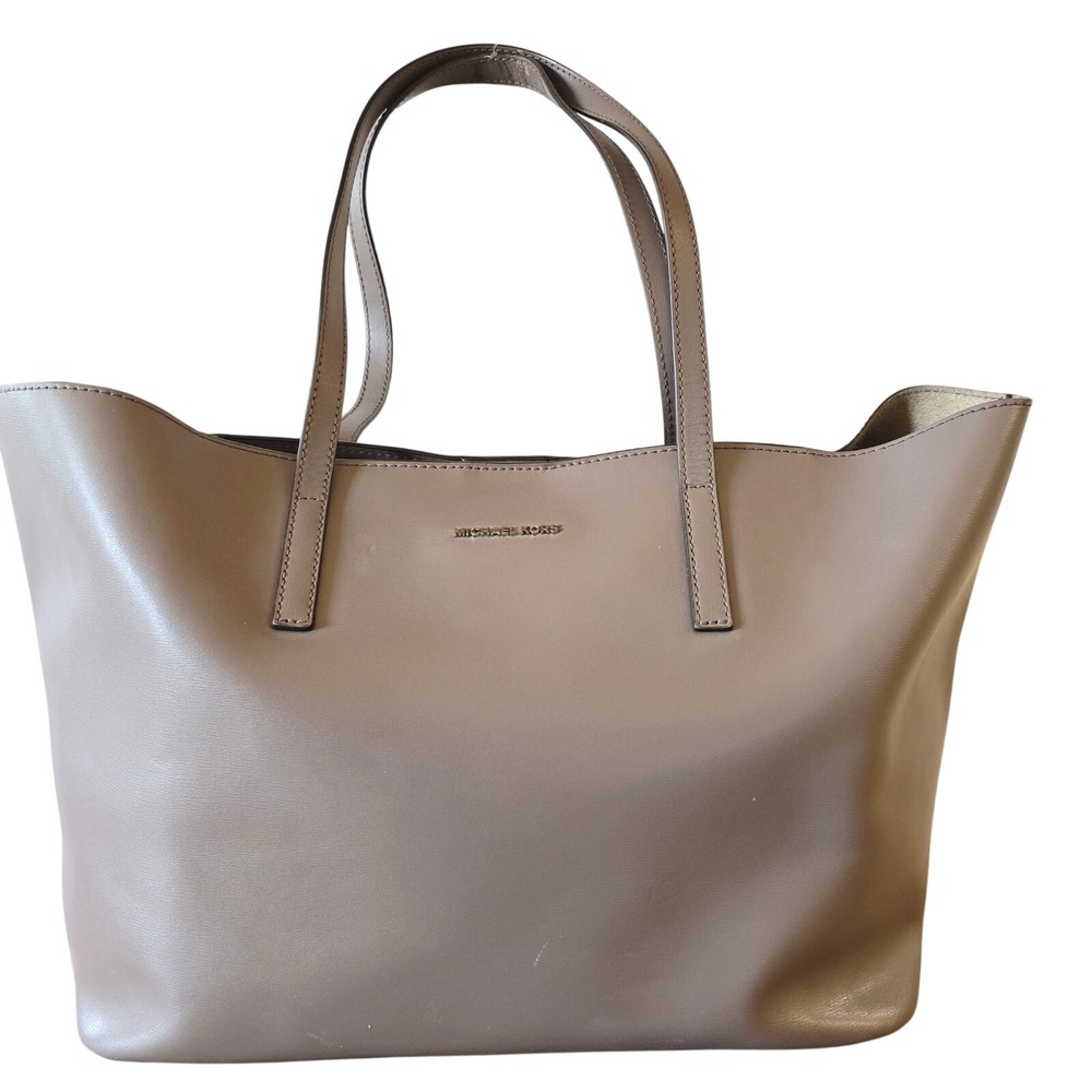 Michael Kors Taupe Leather Large Tote Shoulder‎ Bag Neutral Handbag